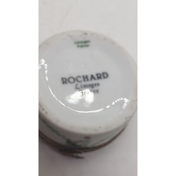 Vintage Limoges Porcelain Trinket Jewelry Box Snowman Holly Christmas Hand Paint - Picture 3 of 14